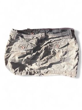 Y2K camo green miniskirt